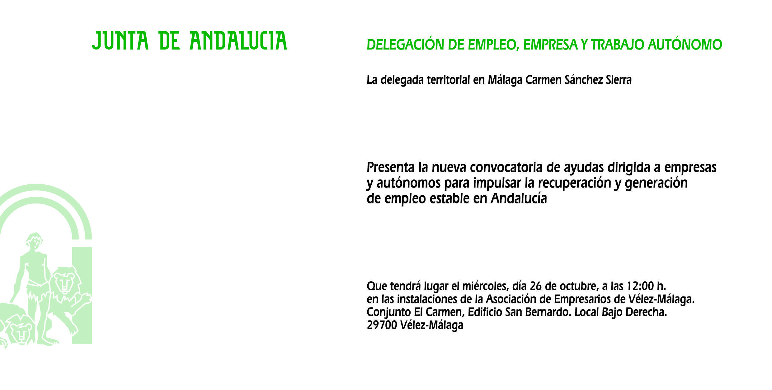 Carmen Sánchez Sierra, presenta las ayudas para empresas.